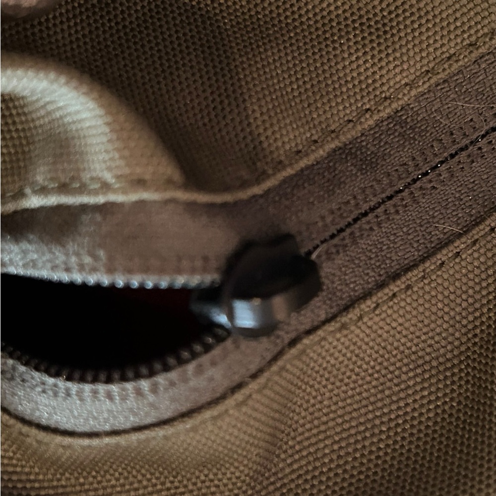 REI Dark Olive Canvas Collapsible Duffel Bag with Brown Straps - Picture 6 of 8